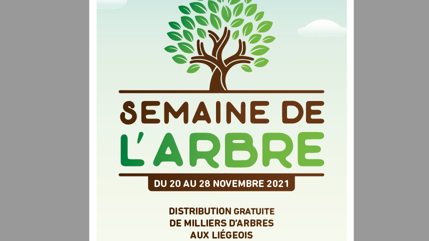 Affiche Semaine de l'arbre: Distribution d'arbres aux Liégeois.